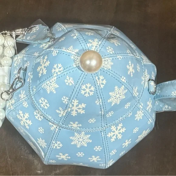 Dolls Kill Blue Snowflake Teapot Shoulder Bag - Picture 2 of 8